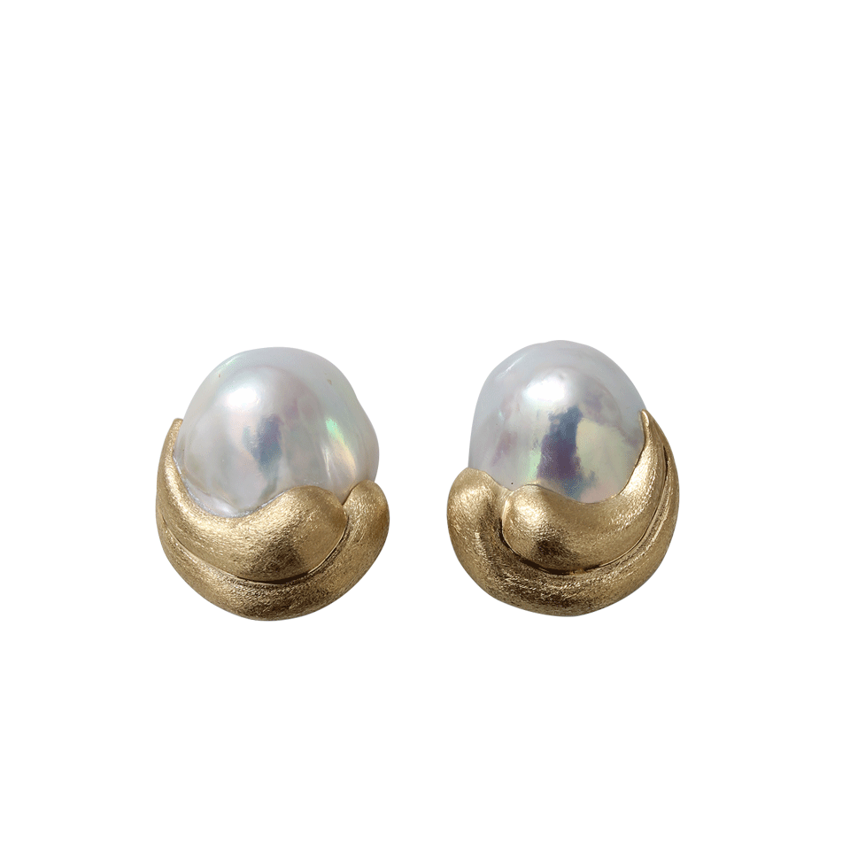 YVEL-Baroque Fresh Water Pearl Earrings-YELLOW GOLD