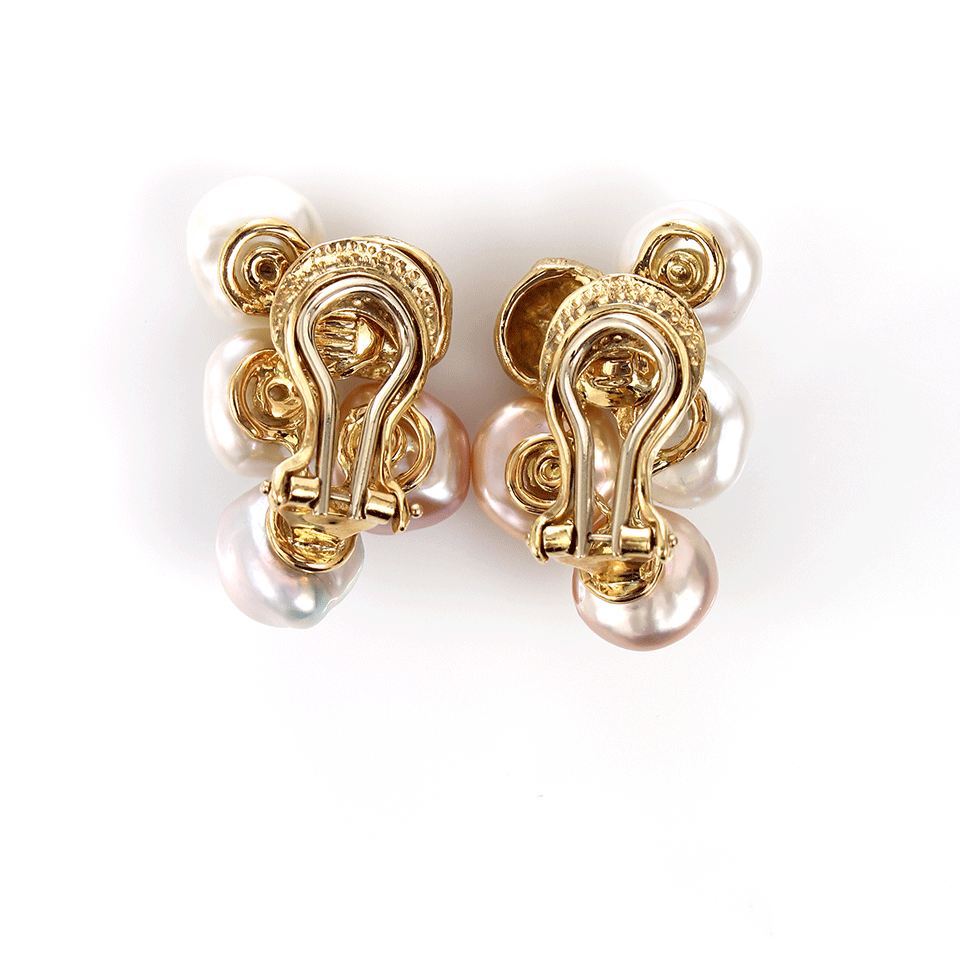 YVEL-Keshi Pearl Earrings-YELLOW GOLD
