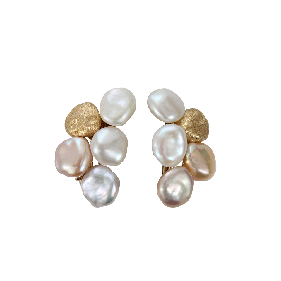 YVEL-Keshi Pearl Earrings-YELLOW GOLD
