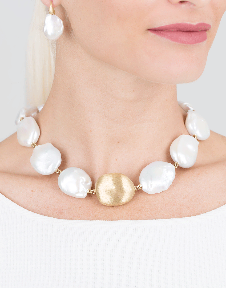 YVEL-Baroque Freshwater Pearl Necklace-YELLOW GOLD