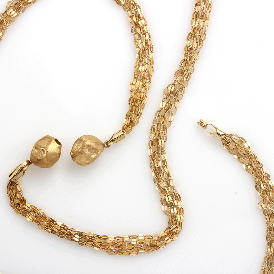 YVEL-Freshwater Pearl Pendant Necklace-YELLOW GOLD