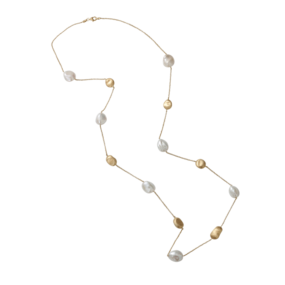YVEL-Keshi Pearl Station Necklace-YELLOW GOLD
