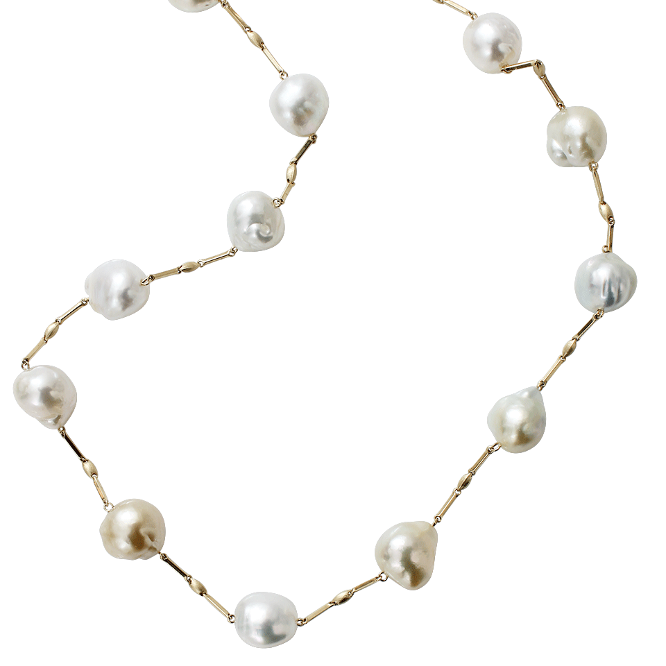 YVEL-South Sea Pearl Station Necklace-YELLOW GOLD
