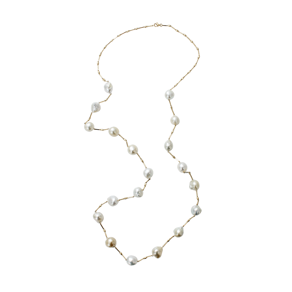 YVEL-South Sea Pearl Station Necklace-YELLOW GOLD