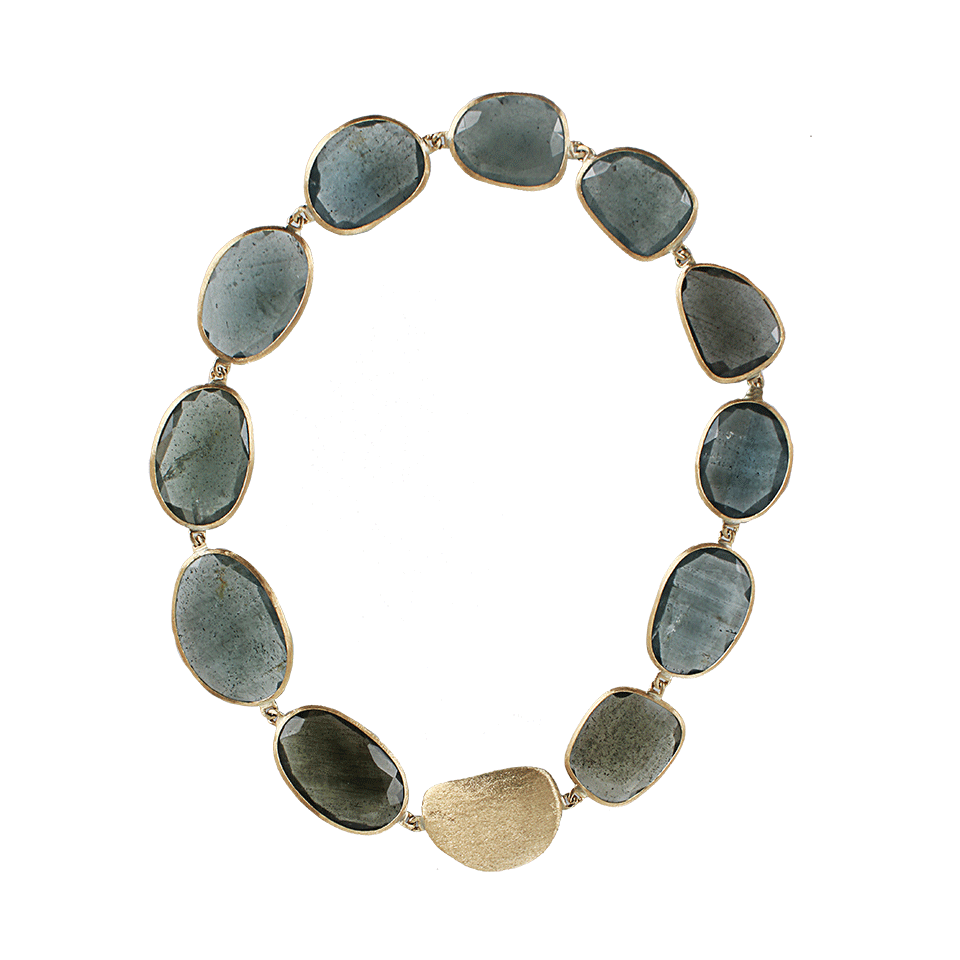 YVEL-Aquamarine and Yellow Gold Necklace-YLW GOLD