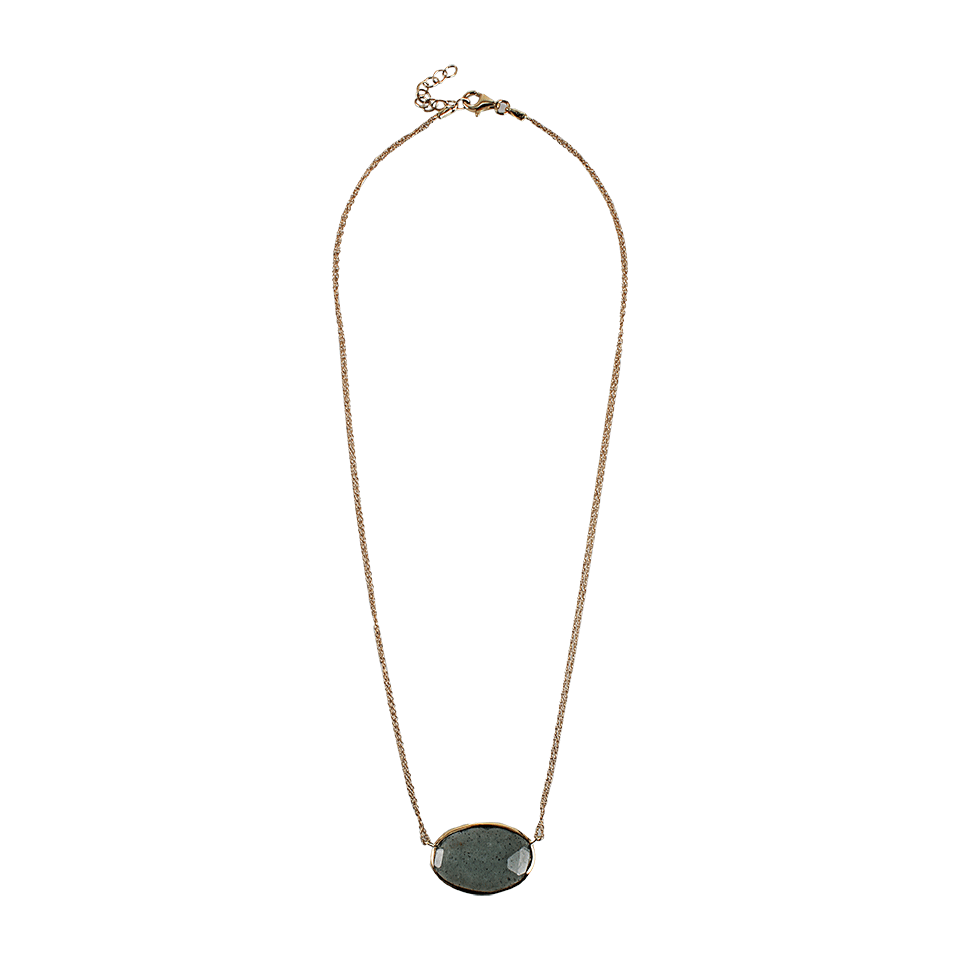 YVEL-Natural Aquamarine Necklace-YLW GOLD