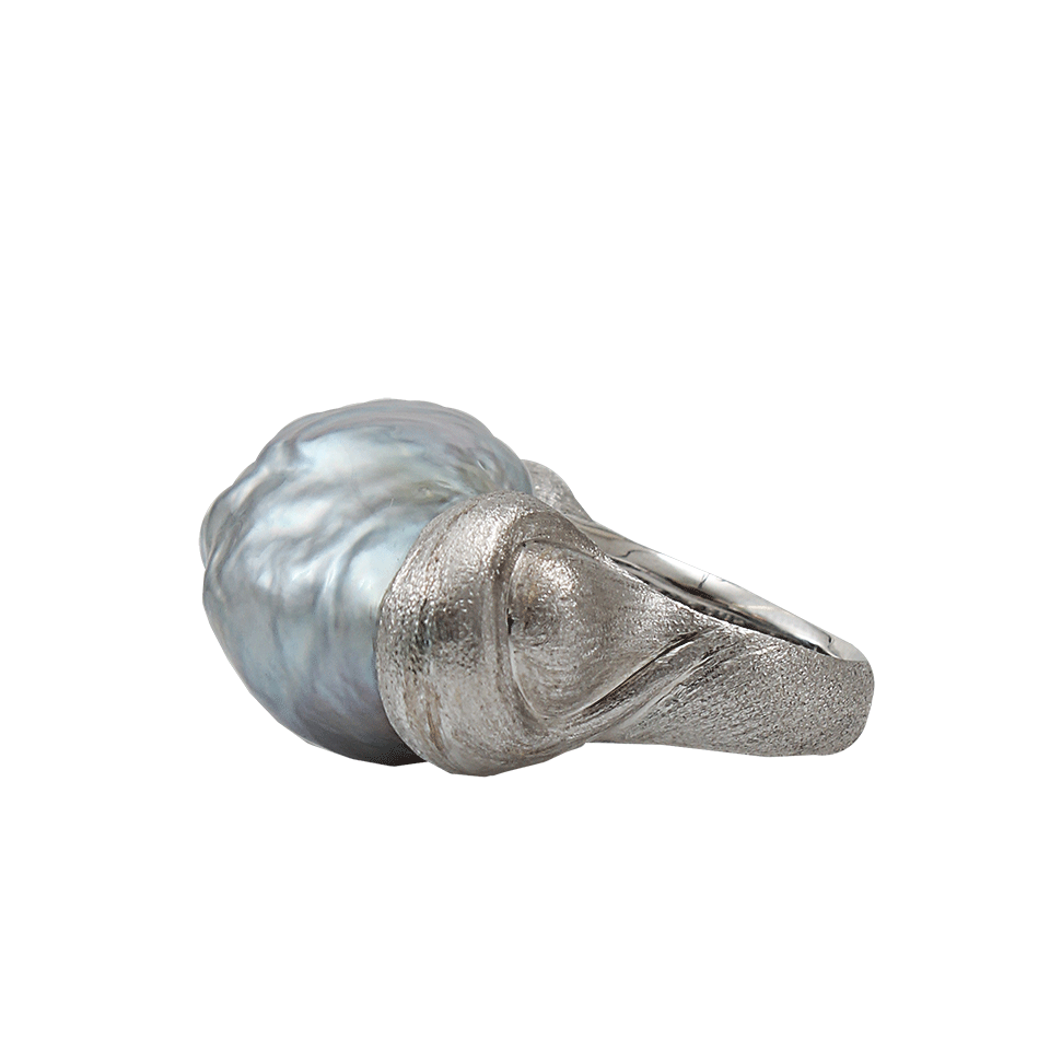YVEL-Blue Baroque South Sea Pearl Ring-WHITE GOLD