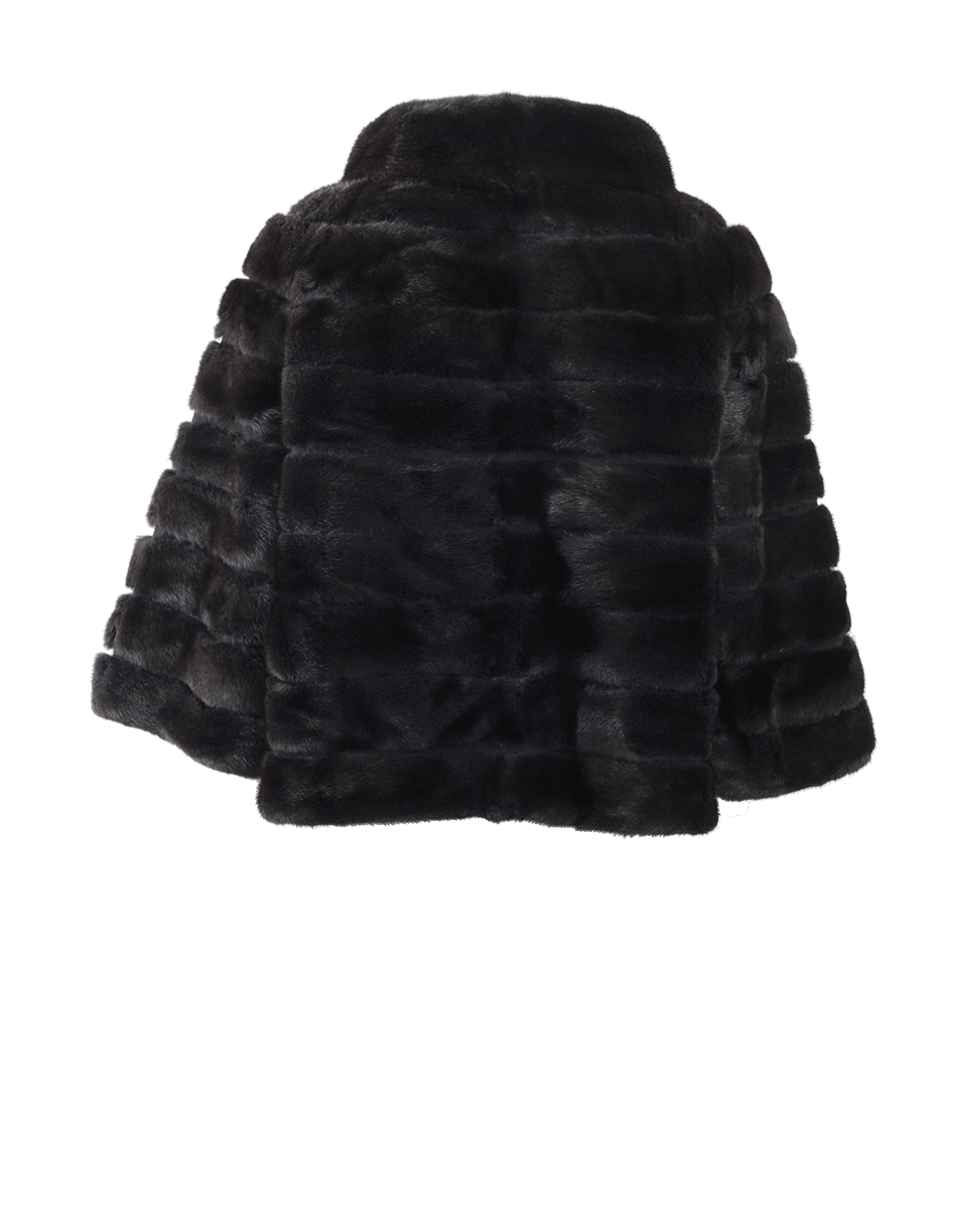 YVES SALOMON-Three-Quarter Sleeve Mink Jacket-BROWN
