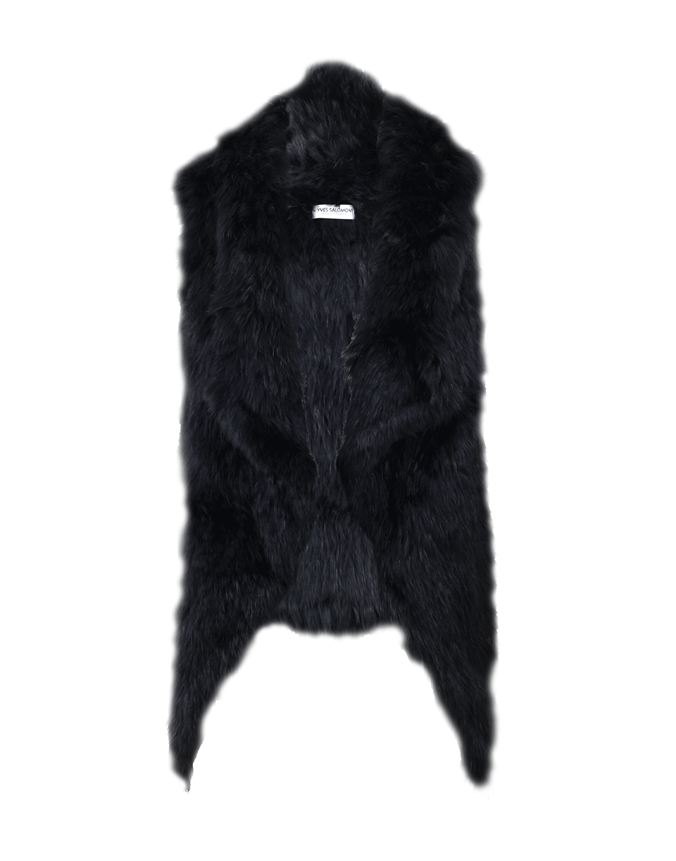 YVES SALOMON-Sleeveless Draped Vest-