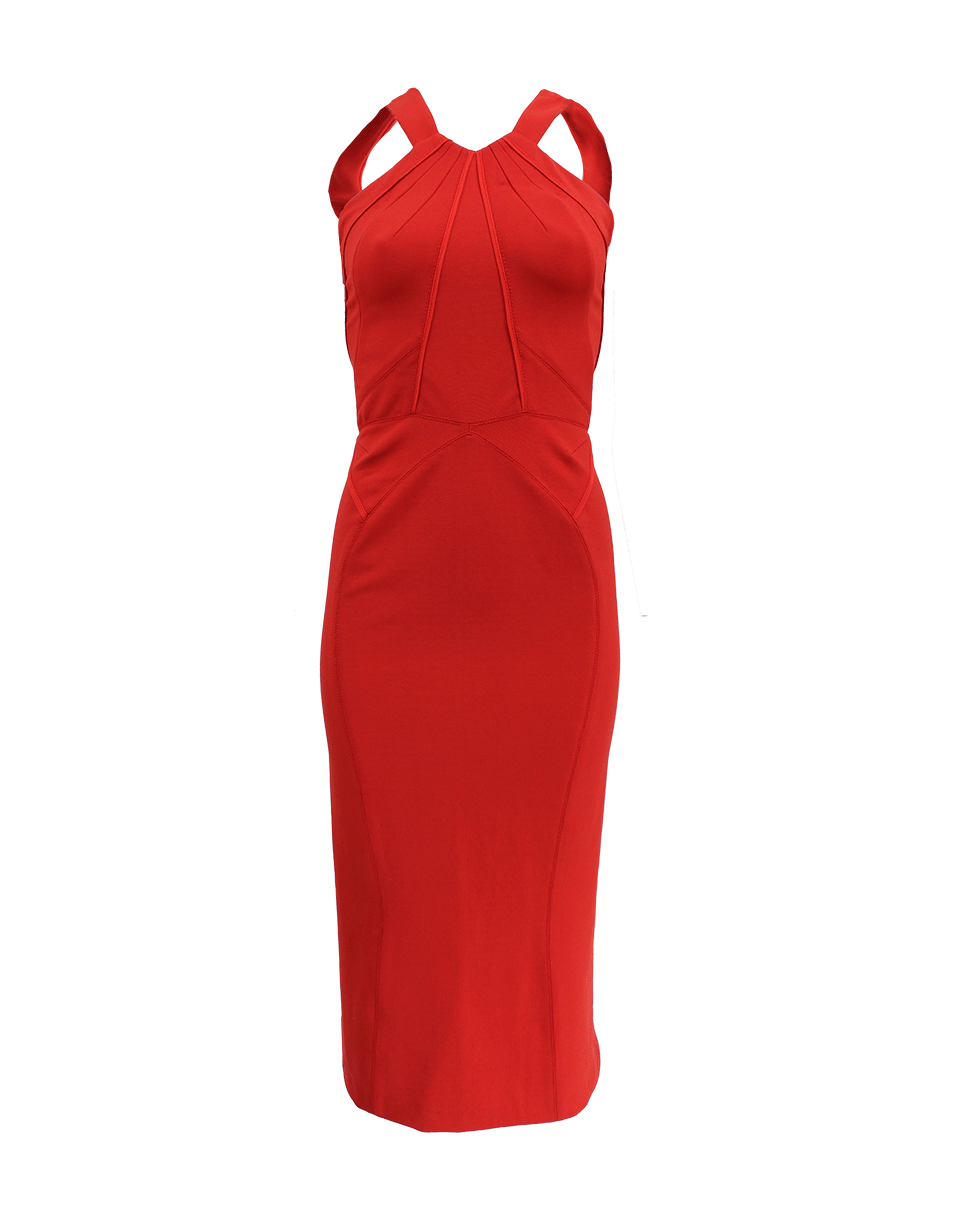 ZAC POSEN-Low Back Halter Dress-