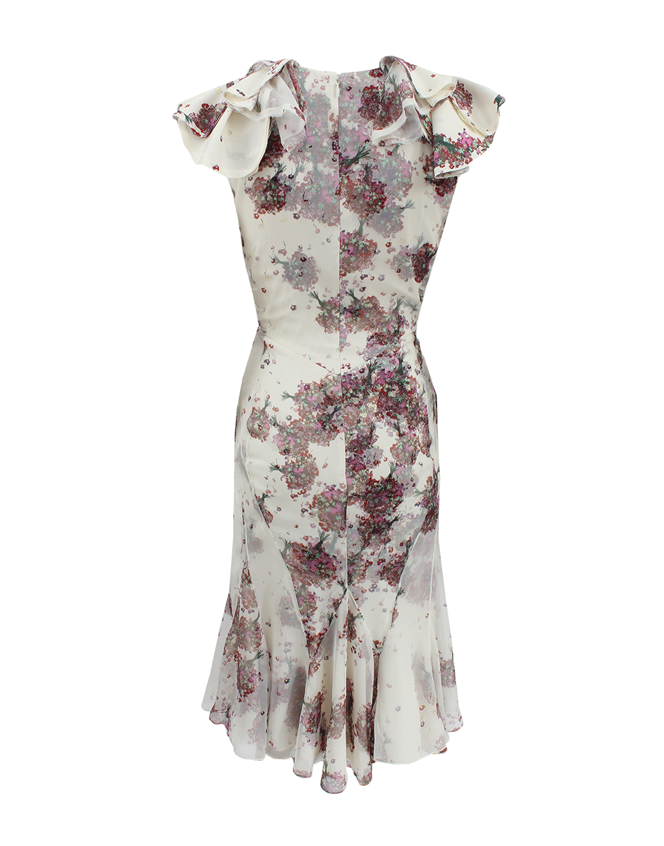 ZAC POSEN-Short Sleeve Print Dress-IVORY