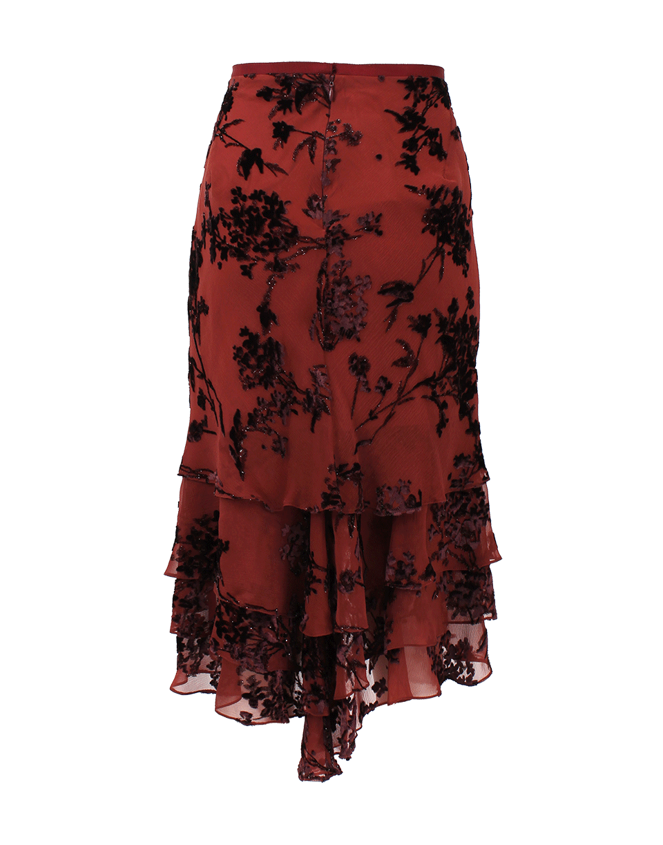ZAC POSEN-Layered Floral Burnout Skirt-