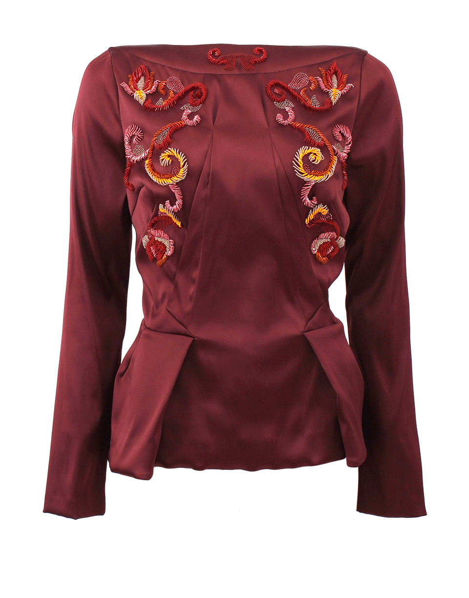 ZAC POSEN-Layered Neck Embroidered Top-