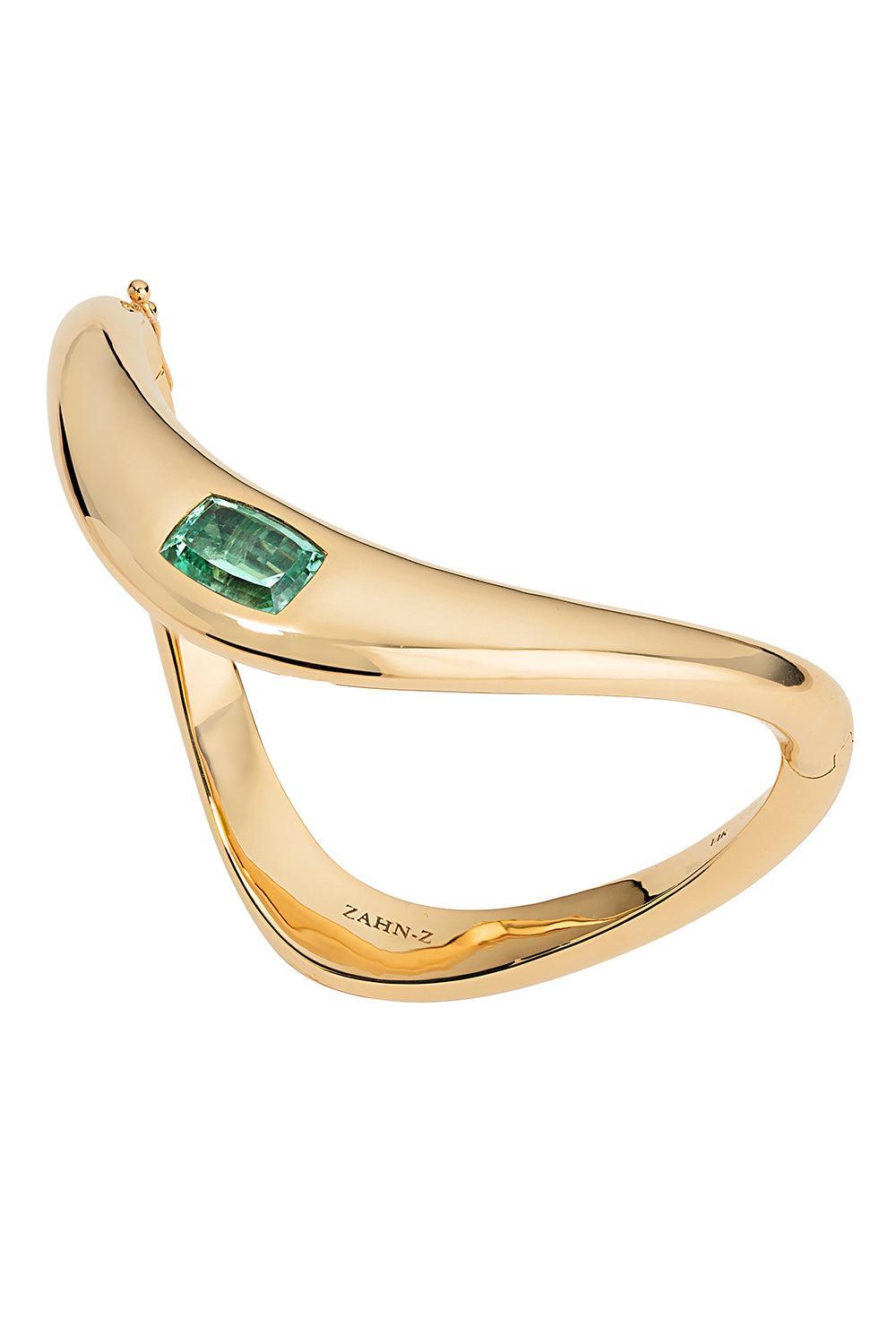 Paraiba Big Zaha Bangle Bracelet-YELLOW GOLD-5.5-JEWELRYFINE JEWELBRACELET O-ZAHN-Z