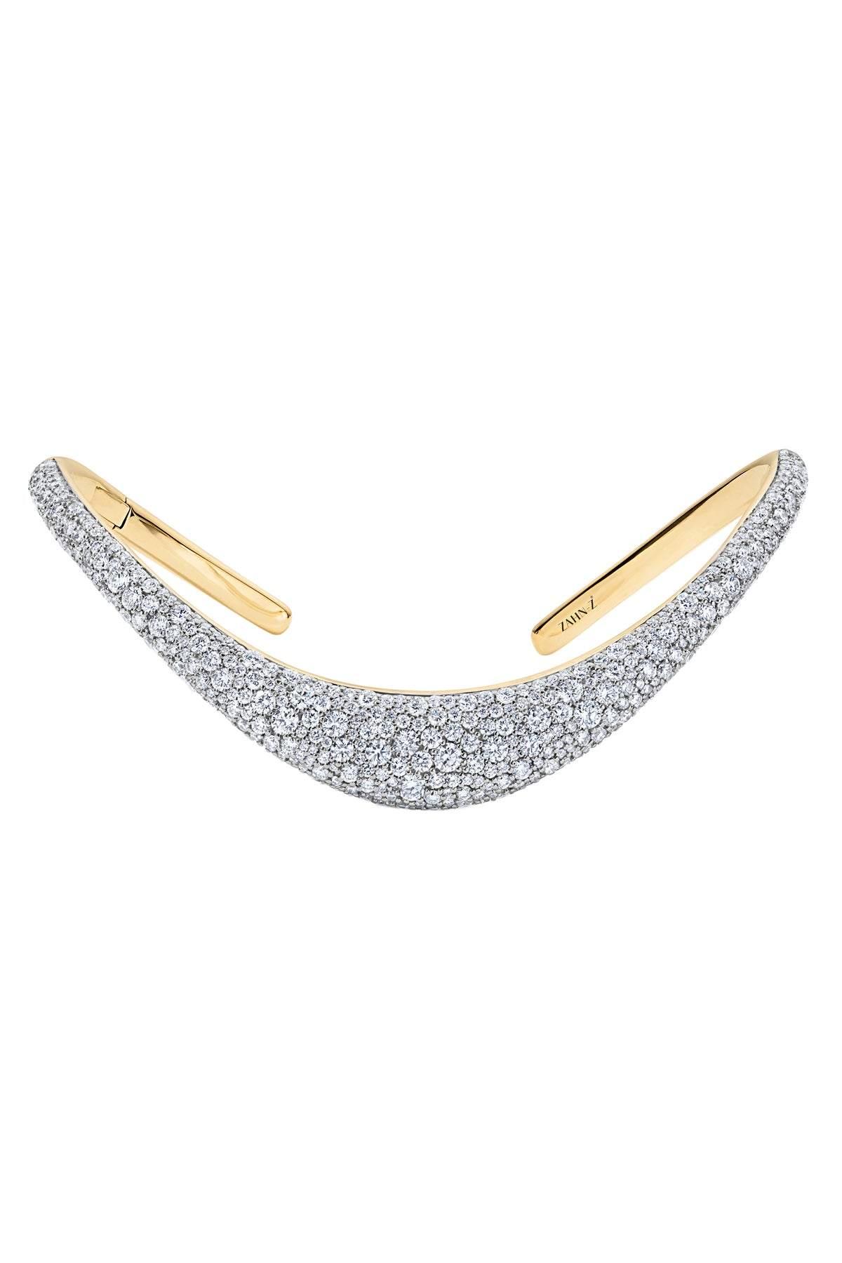 Diamond Snap Cuff Bangle Bracelet-YELLOW GOLD-6-JEWELRYFINE JEWELBRACELET O-ZAHN-Z