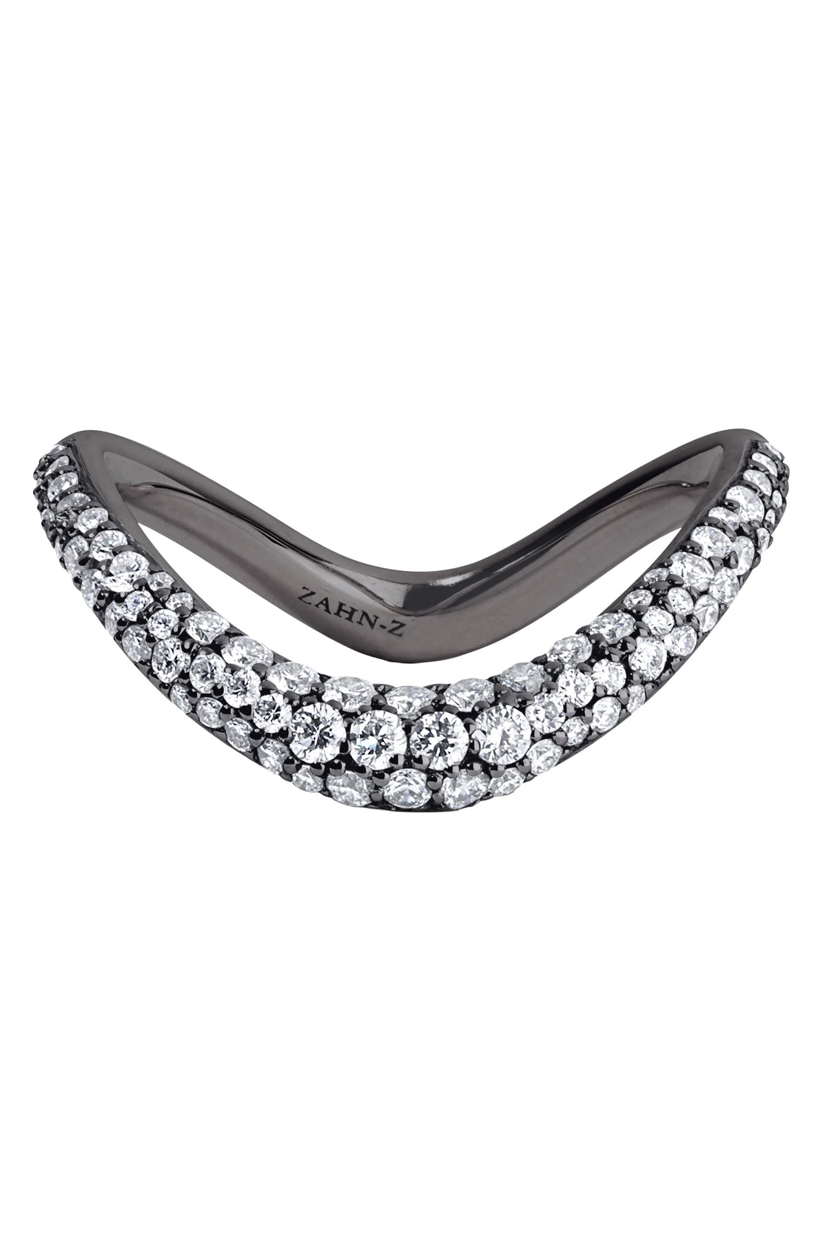  Diamond Blackened Pave Shadow Ring-PLATINUM-6.5-JEWELRYFINE JEWELRING-ZAHN-Z 