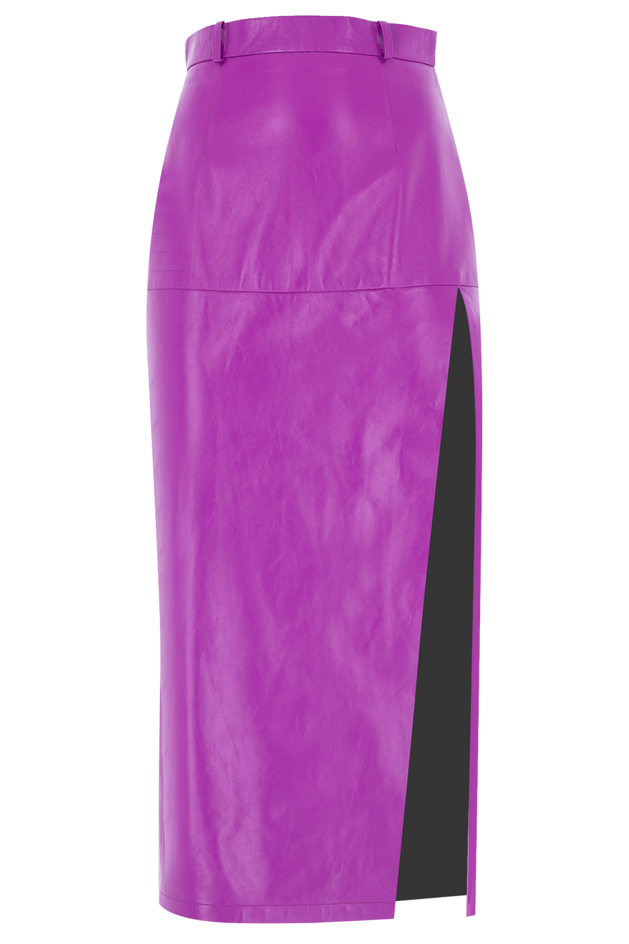 ZEYNEP ARCAY-Midi Slit Leather Skirt-