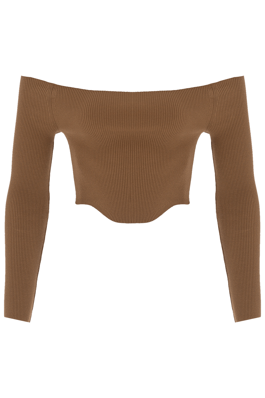 ZEYNEP ARCAY-Off The Shoulder Knit Crop Top-