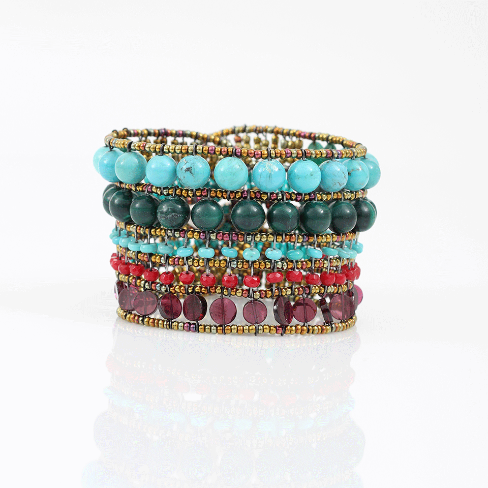 ZIIO-Mixed Multi-Beaded Bracelet-GARNET