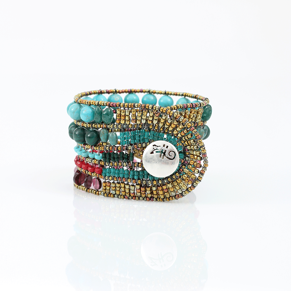 ZIIO-Mixed Multi-Beaded Bracelet-GARNET