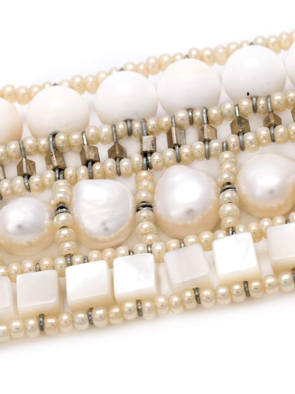ZIIO-Nil Nacre Multi-Beaded Bracelet-WHITE