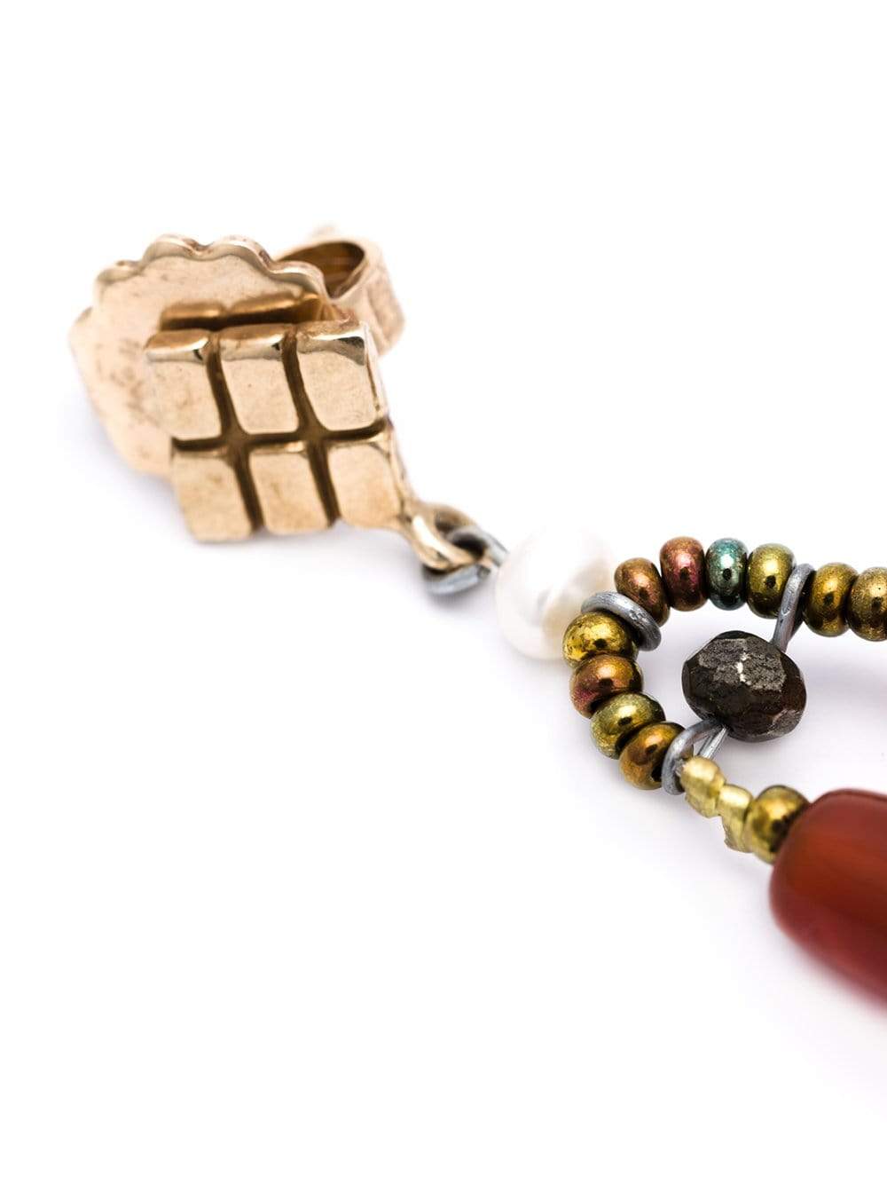 ZIIO-Incas Small Murano Bead Earrings-ORANGE