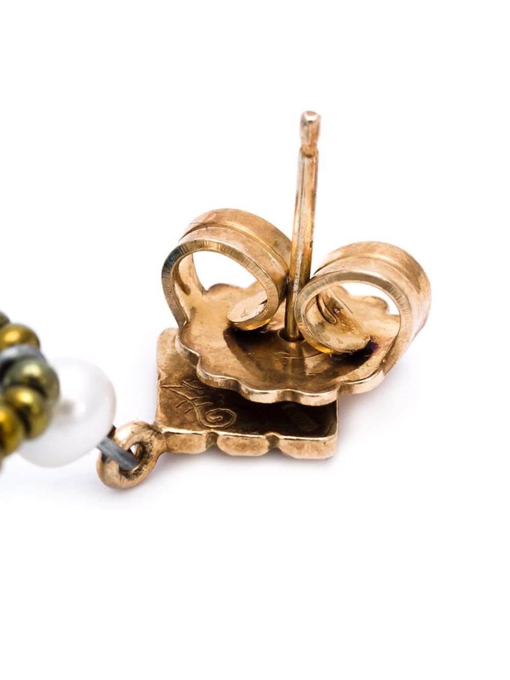 ZIIO-Armonia Pyrite Stone And Bead Earrings-TURQ