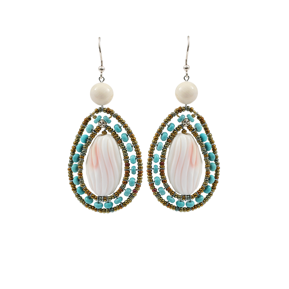 ZIIO-Atlas Oval Drop Earrings-TURQ