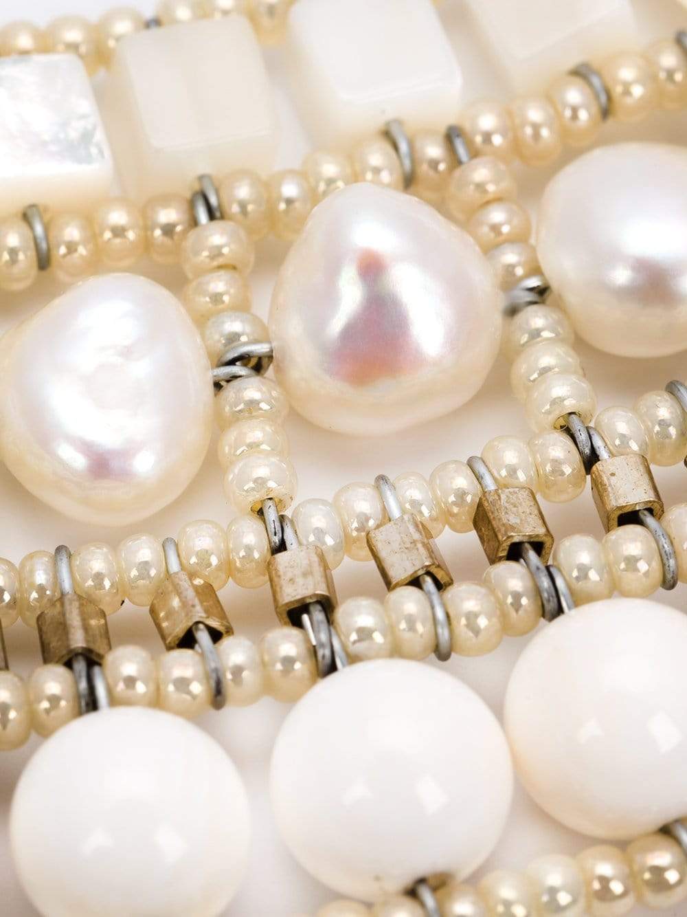 ZIIO-Nil Nacre Multi-Stone Pearl Necklace-WHITE