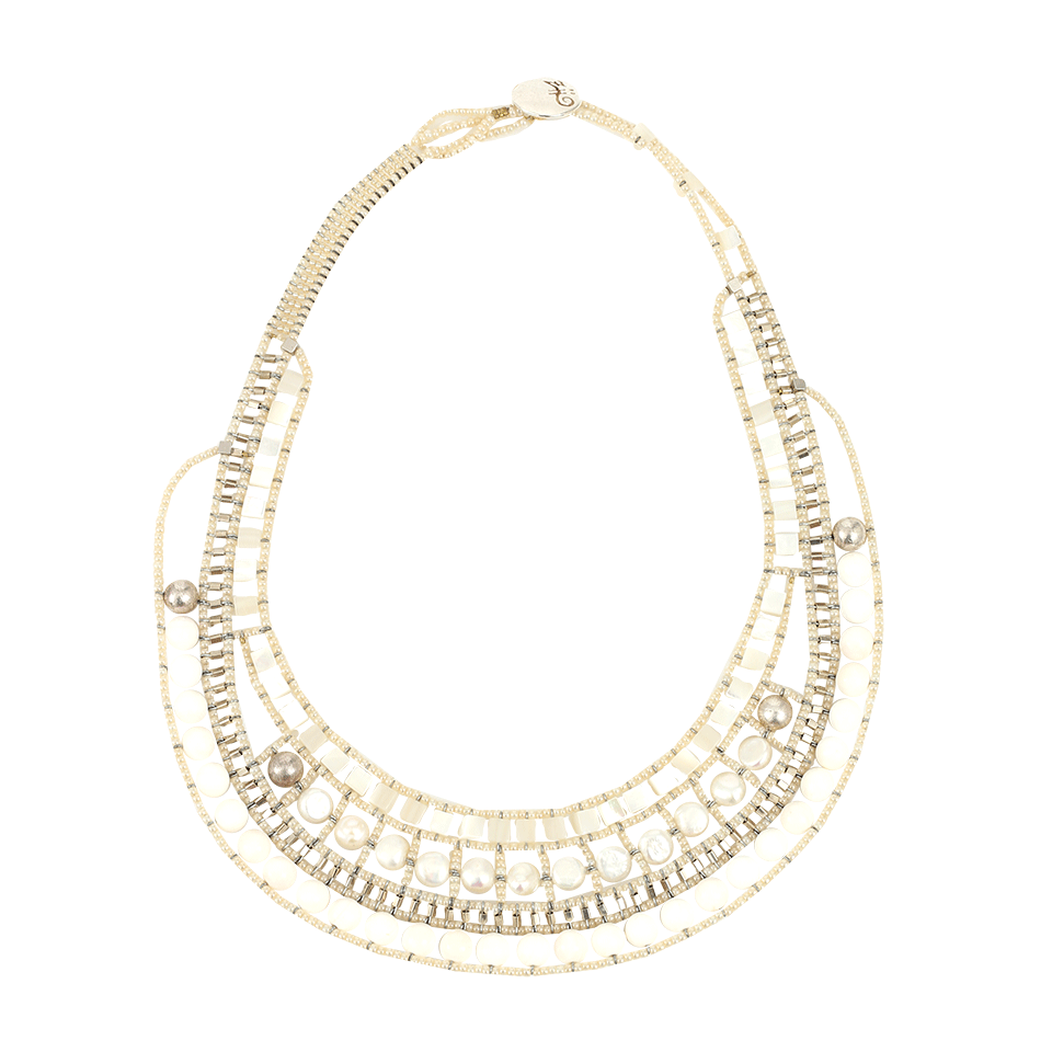 ZIIO-Nil Nacre Multi-Stone Pearl Necklace-WHITE
