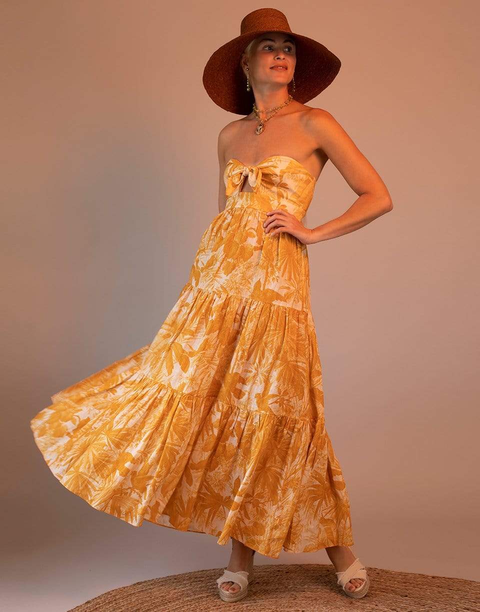 ZIMMERMANN-Amber Palm Mae Tie Front Dress-