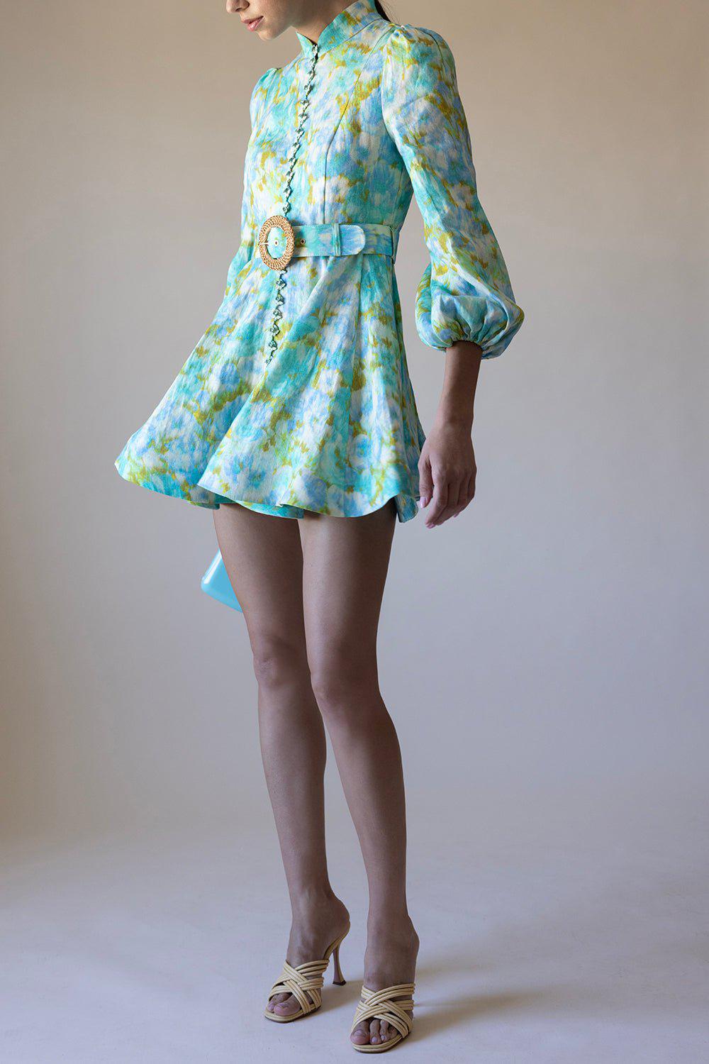 ZIMMERMANN-High Tide Button Mini Dress-