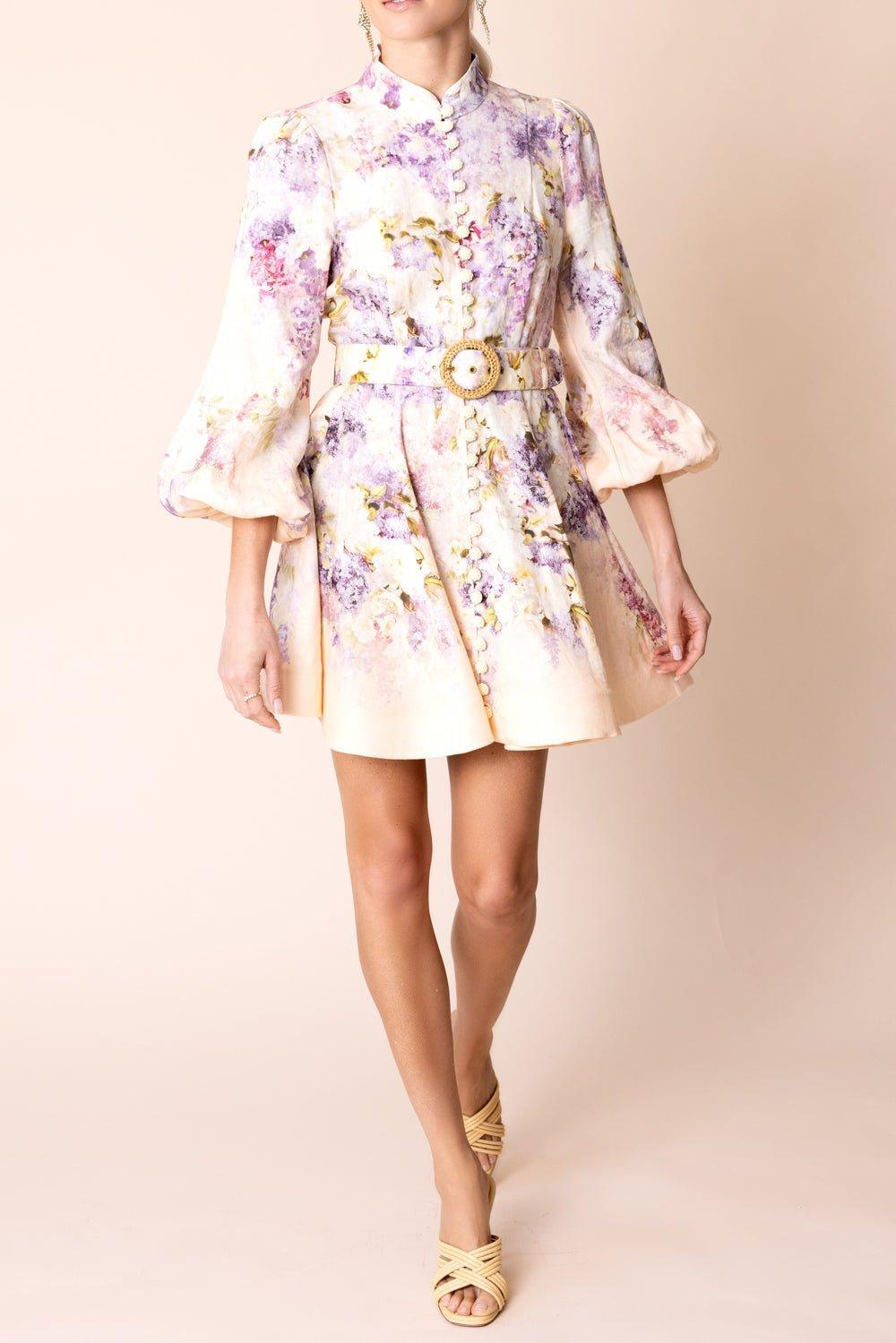 ZIMMERMANN-Lyrical Buttoned Mini Dress-