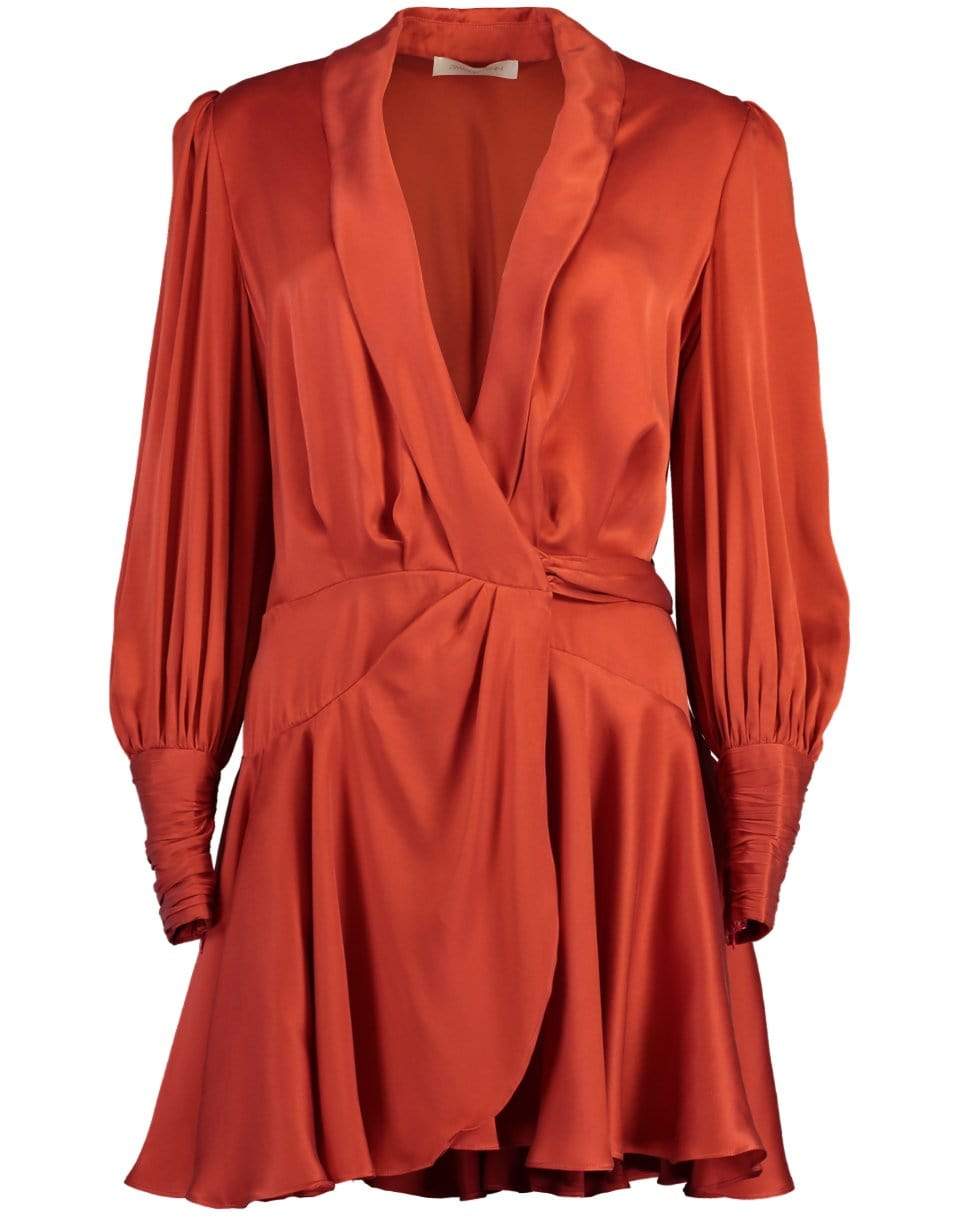 ZIMMERMANN-Silk Wrap Mini Dress-