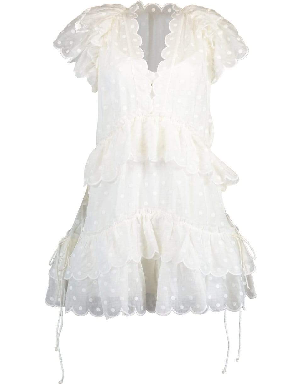 ZIMMERMANN-Ivory Mae Dot Mini Dress-