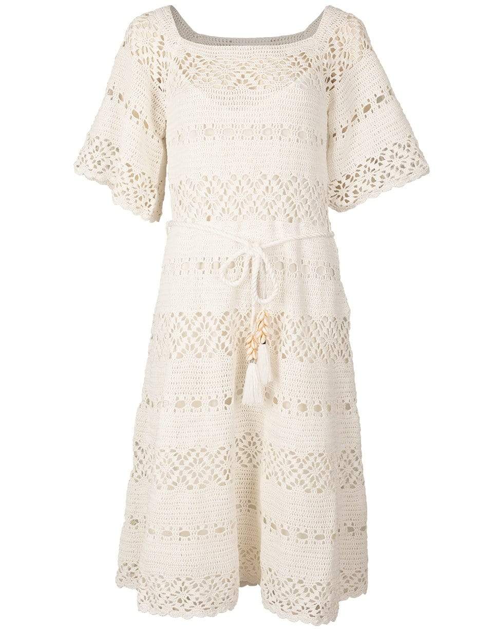 ZIMMERMANN-Ivory Cassia Crochet Dress-