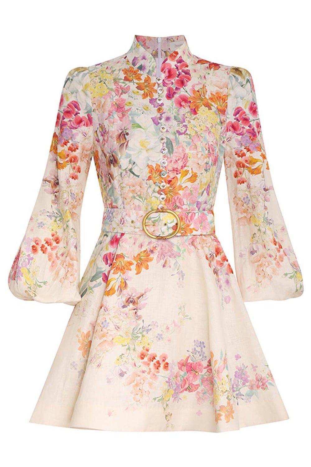 ZIMMERMANN-Natura Buttoned Mini Dress-