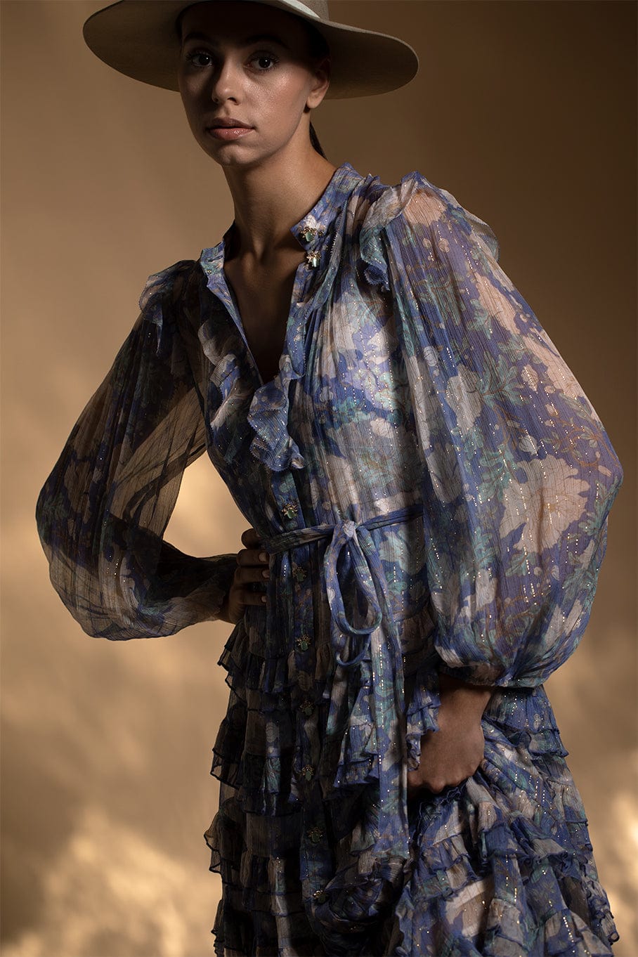 ZIMMERMANN-Cosmic Midi Scallop Dress-
