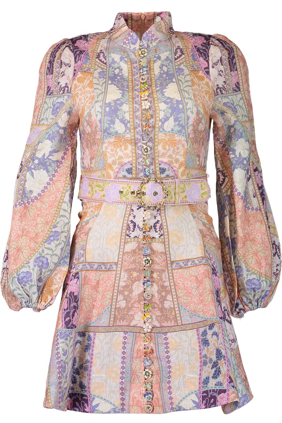 ZIMMERMANN-Kaleidoscope Buttoned Mini Dress-