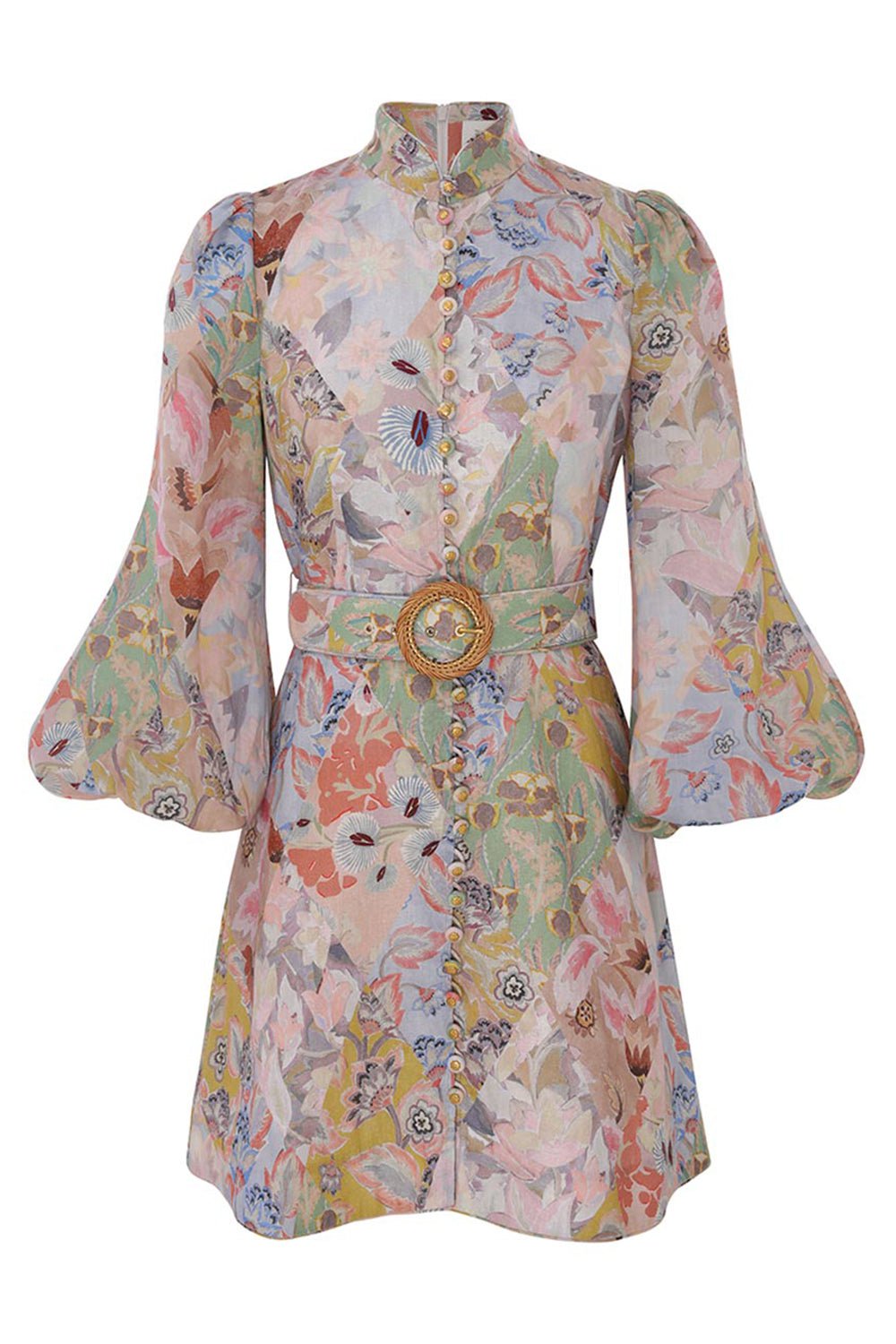 ZIMMERMANN-Illustration Belted Mini Dress-