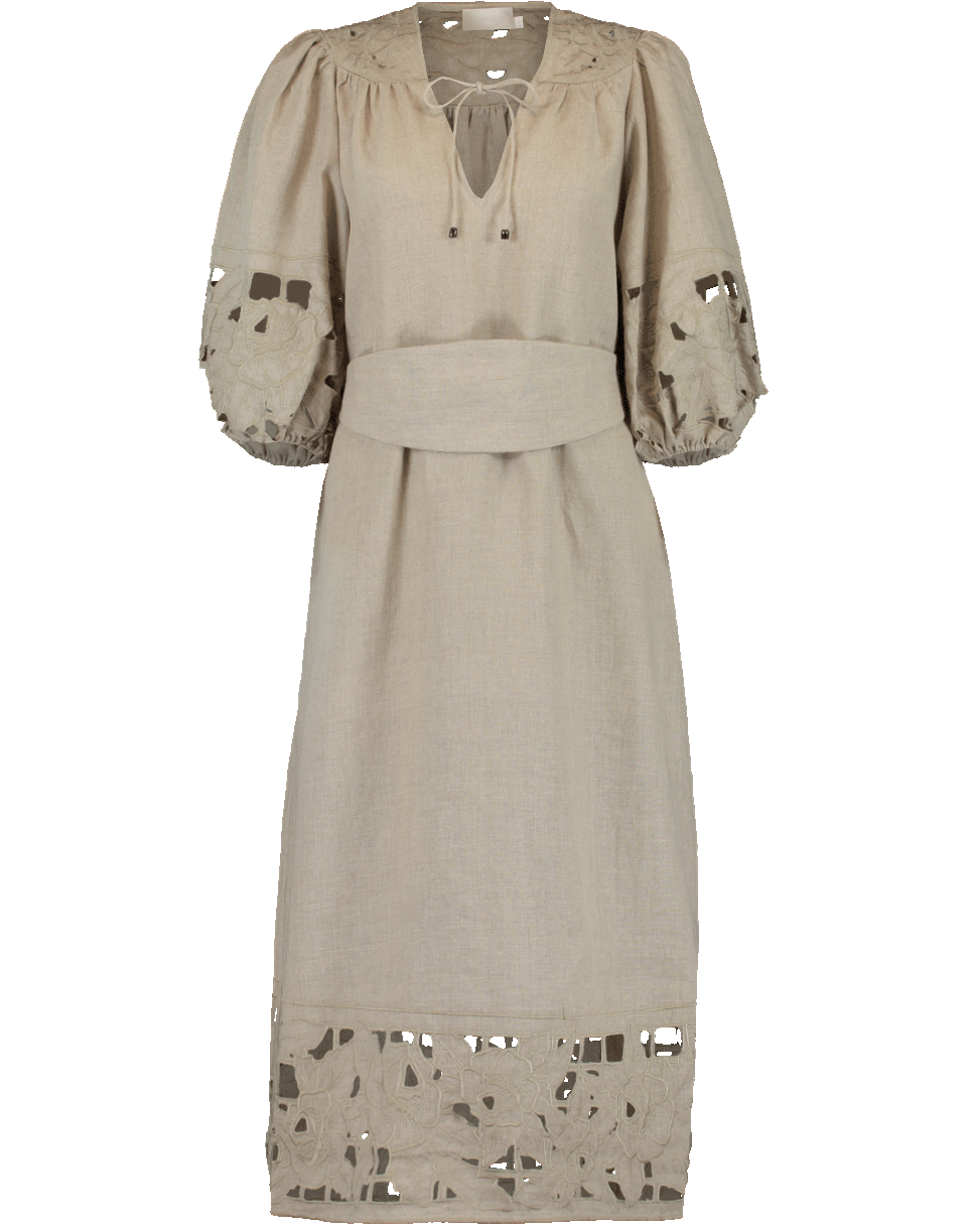 ZIMMERMANN-Juno Embroidered Yoke Dress-