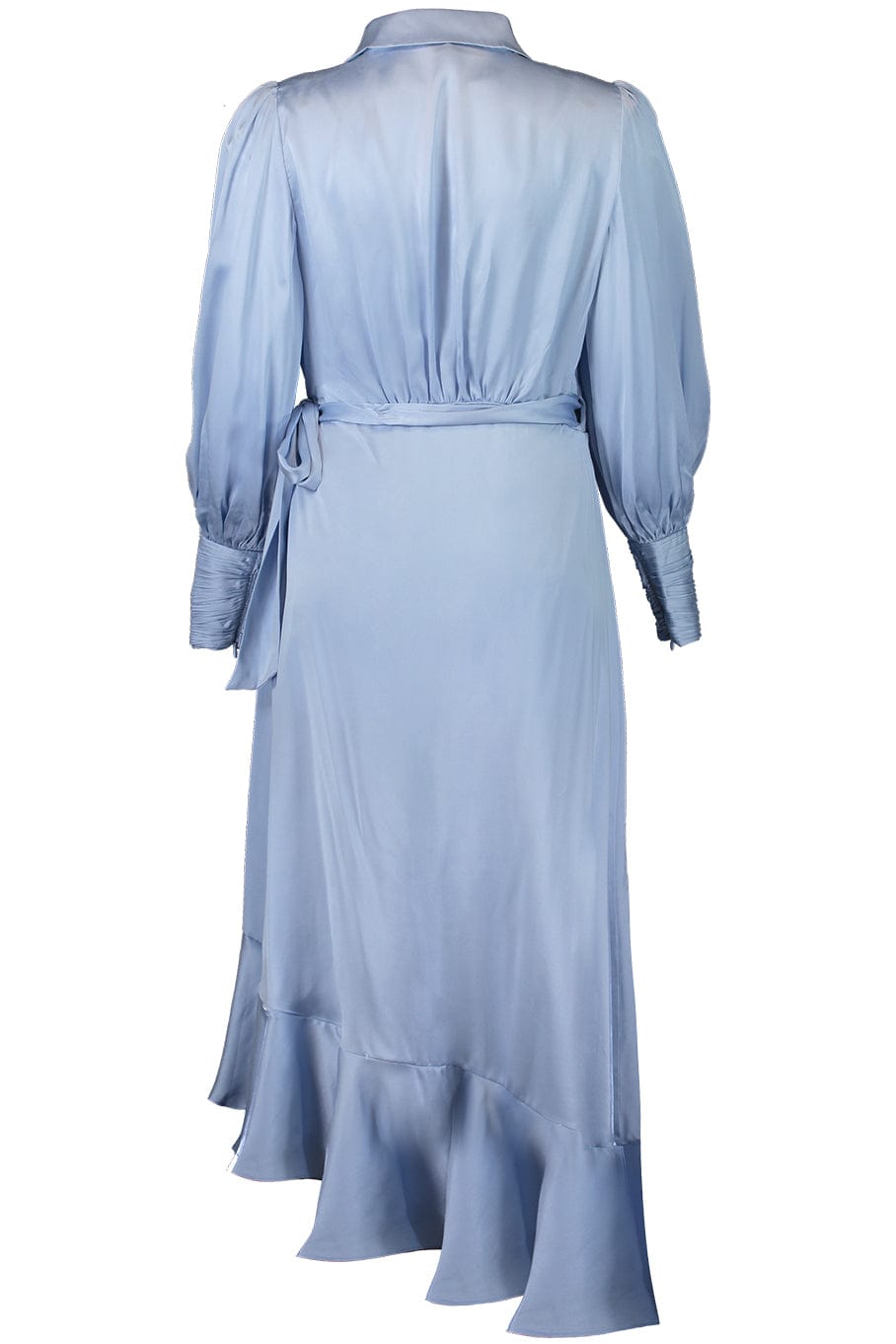 ZIMMERMANN-Silk Wrap Midi Dress - Pale Blue-