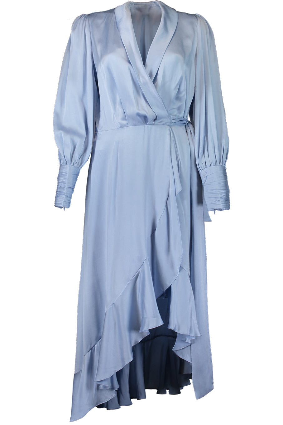 ZIMMERMANN-Silk Wrap Midi Dress - Pale Blue-