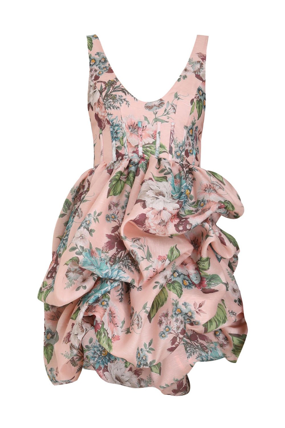 ZIMMERMANN-Matchmaker Drape Mini Dress-PINK BARKCLOTH