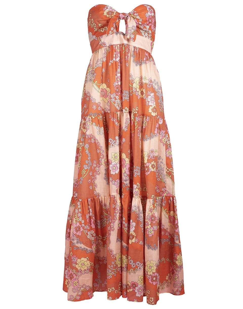 ZIMMERMANN-Lola Tie Front Midi Dress-