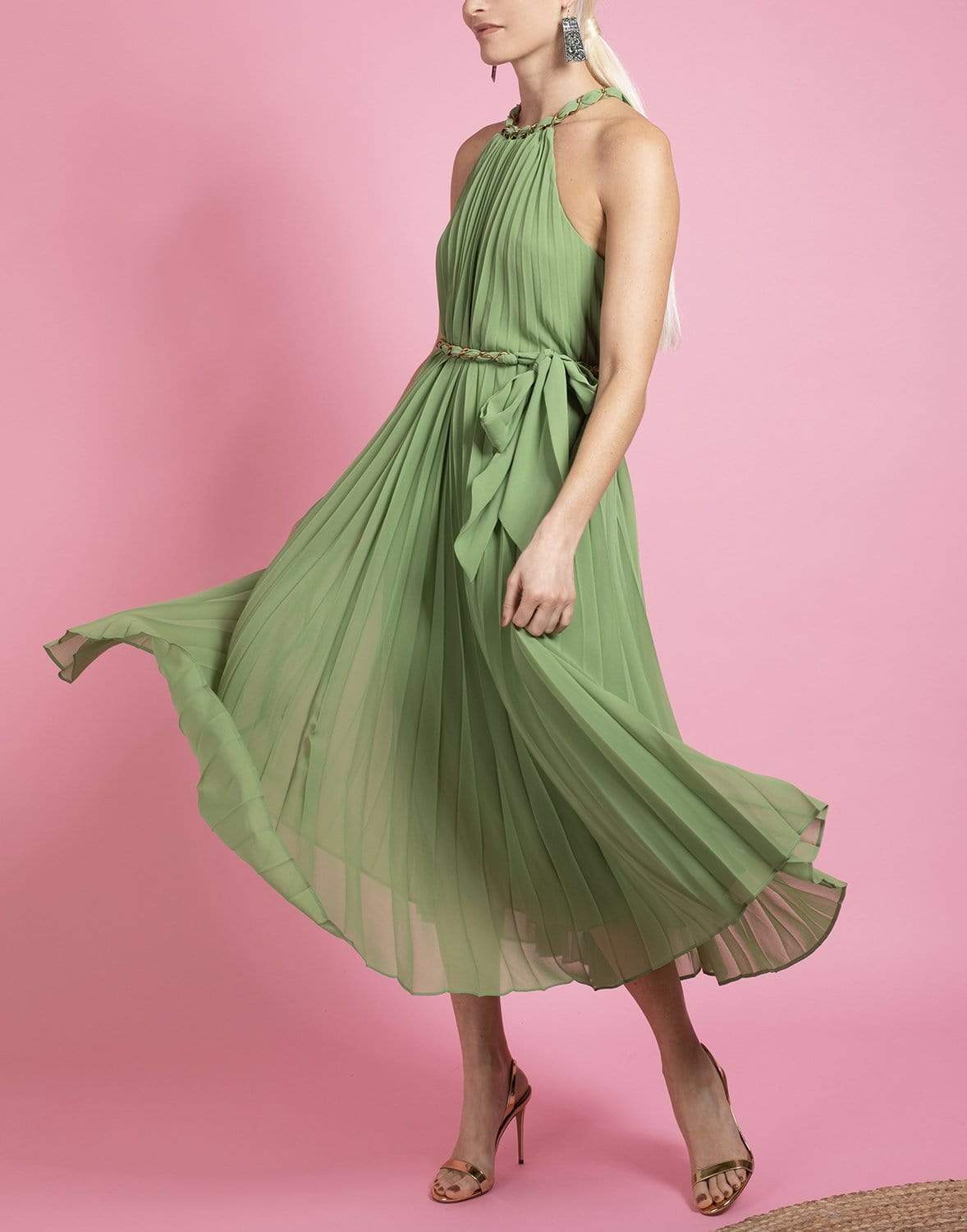 ZIMMERMANN-Sunray Pleat Midi Dress-