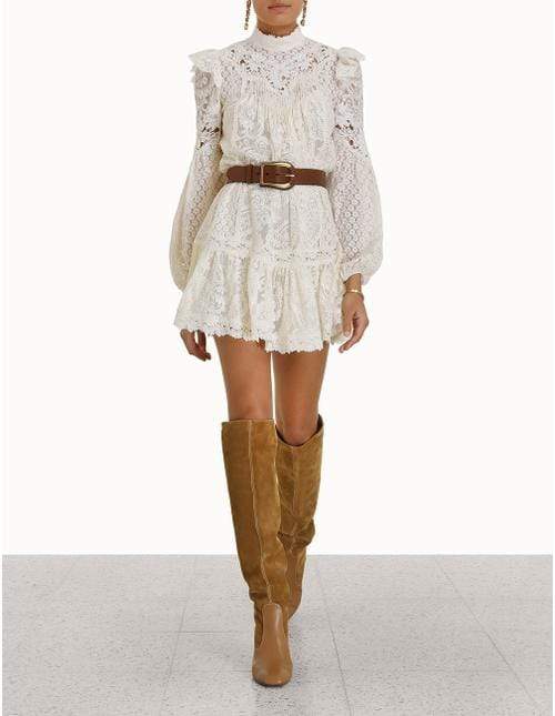 ZIMMERMANN-Concert Textured Lace Mini Dress-