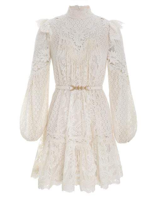 ZIMMERMANN-Concert Textured Lace Mini Dress-
