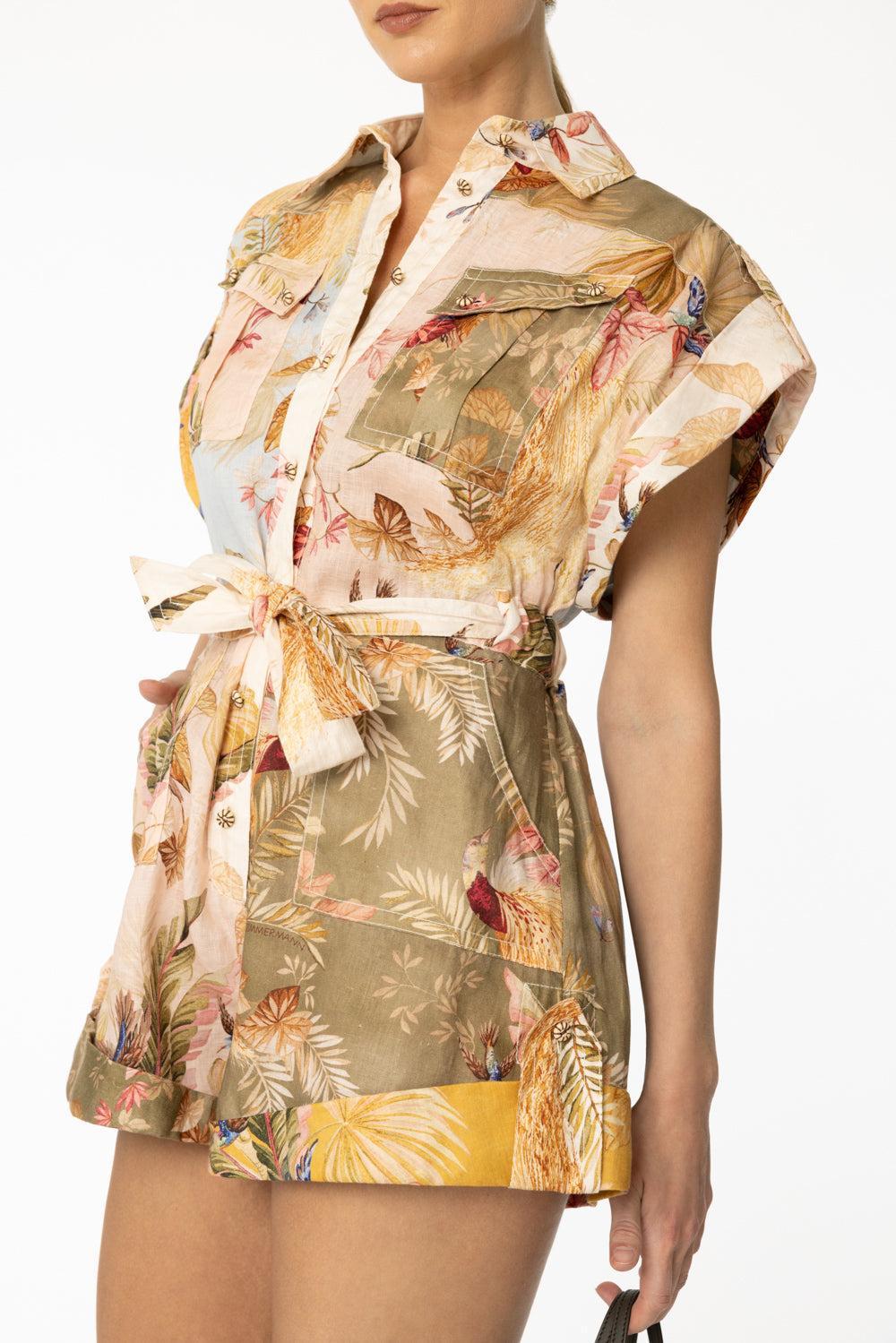 Ascension Cuffed Playsuit-SPLICED-0P-CLOTHINGPANTJUMPSUIT-ZIMMERMANN