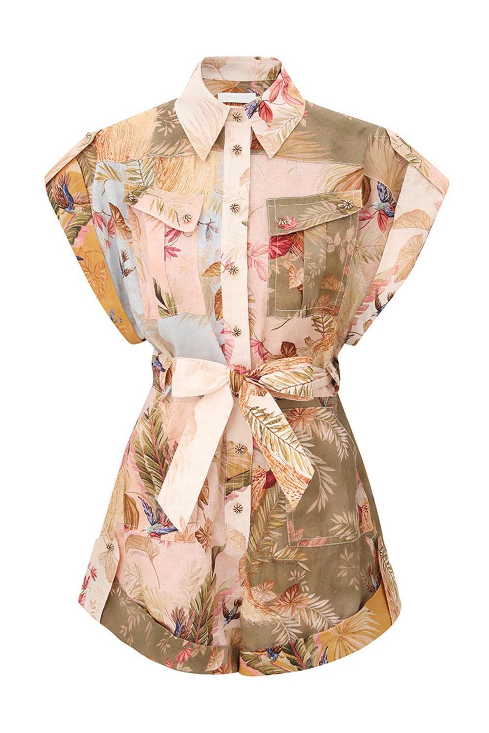 Ascension Cuffed Playsuit-SPLICED-0P-CLOTHINGPANTJUMPSUIT-ZIMMERMANN